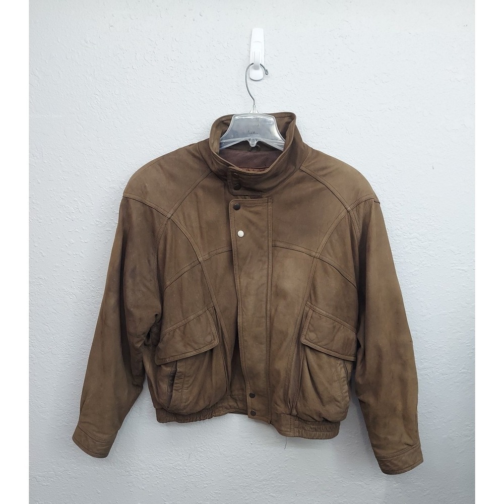 Vtg Adventure Bound Wilsons Bomber Jacket Leather Mens XL Brown Suede Thinsulate